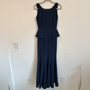 Elegant Navy Blue Sleeveless Dress